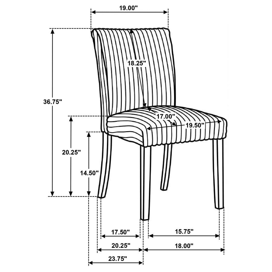 Home & Sleep Outlet - Dermott Upholstered Parson Dining Side Chair Chocolate (Set of 2)