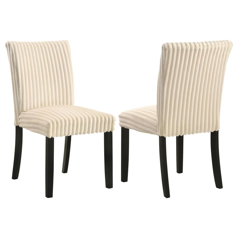Home & Sleep Outlet - Dermott Upholstered Parson Dining Side Chair Cream (Set of 2)