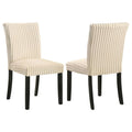 Home & Sleep Outlet - Dermott Upholstered Parson Dining Side Chair Cream (Set of 2)