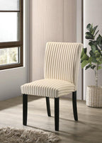 Home & Sleep Outlet - Dermott Upholstered Parson Dining Side Chair Cream (Set of 2)