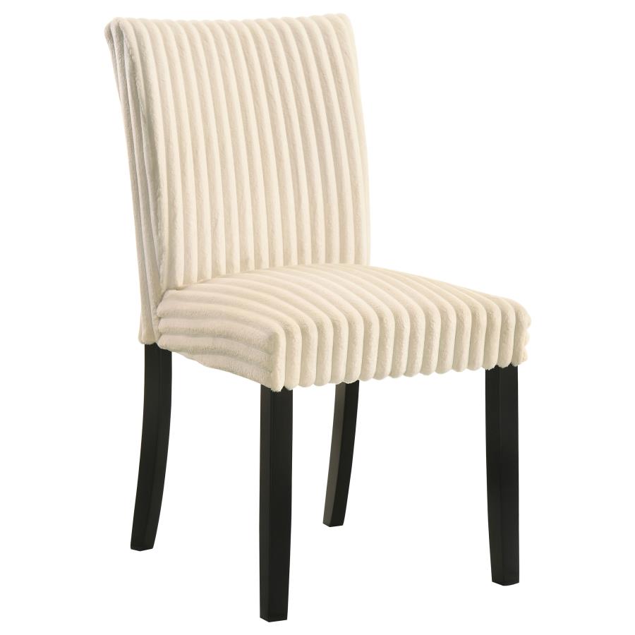 Home & Sleep Outlet - Dermott Upholstered Parson Dining Side Chair Cream (Set of 2)