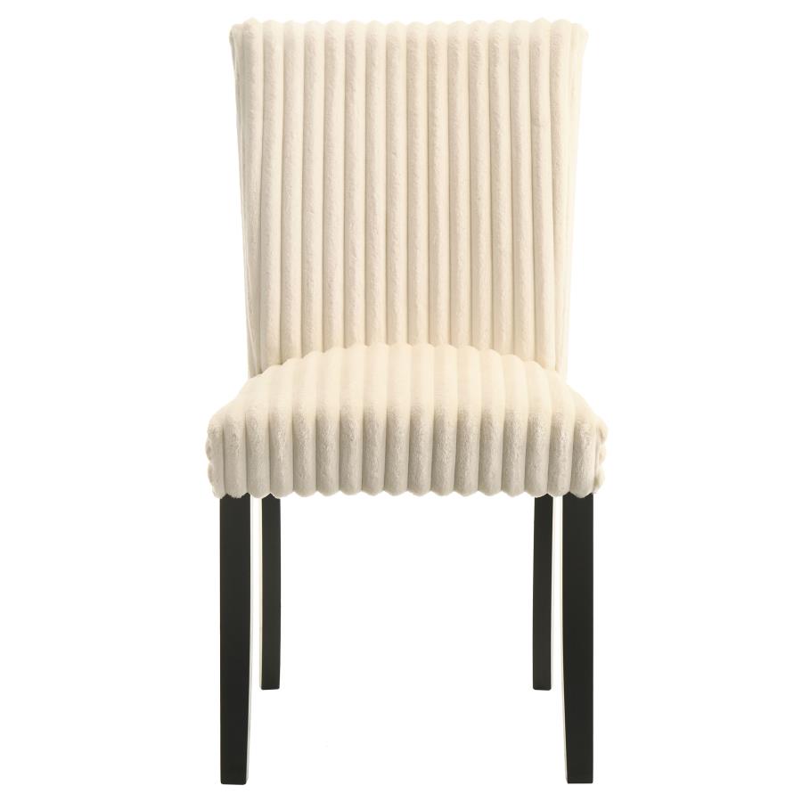 Home & Sleep Outlet - Dermott Upholstered Parson Dining Side Chair Cream (Set of 2)