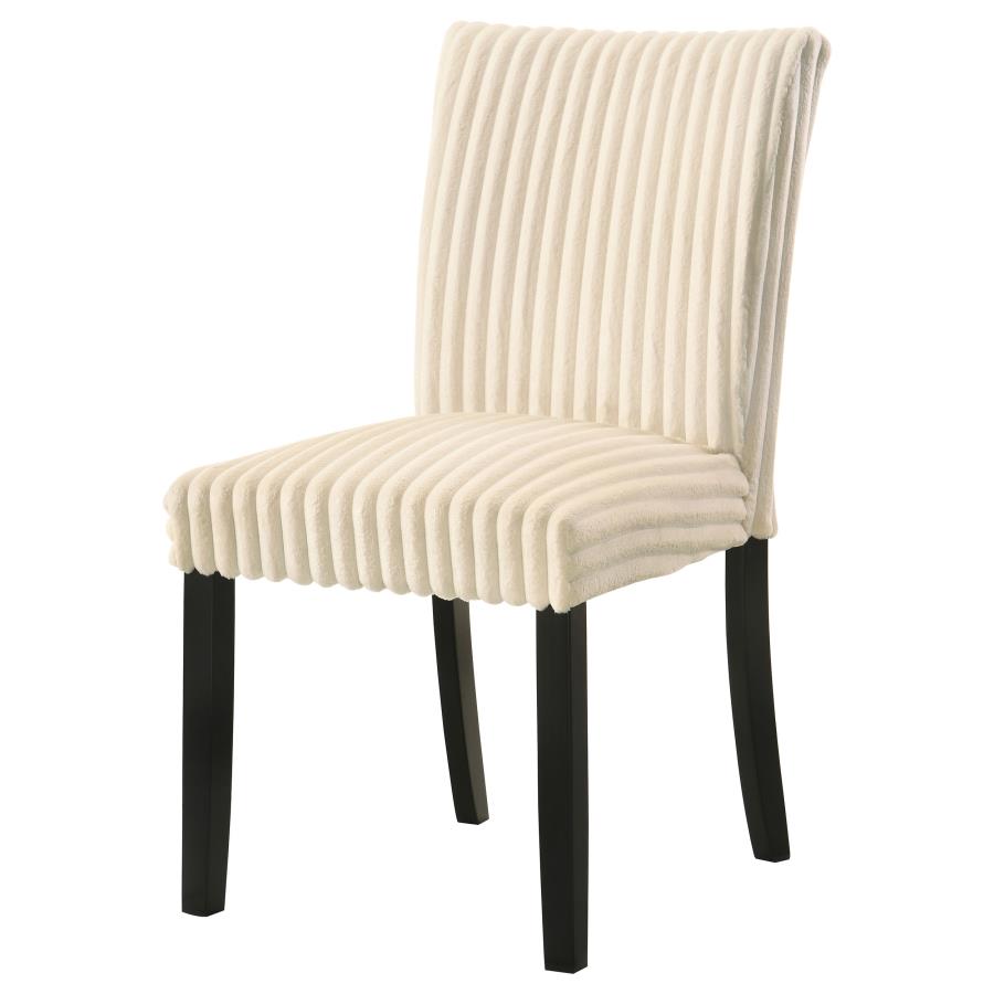 Home & Sleep Outlet - Dermott Upholstered Parson Dining Side Chair Cream (Set of 2)