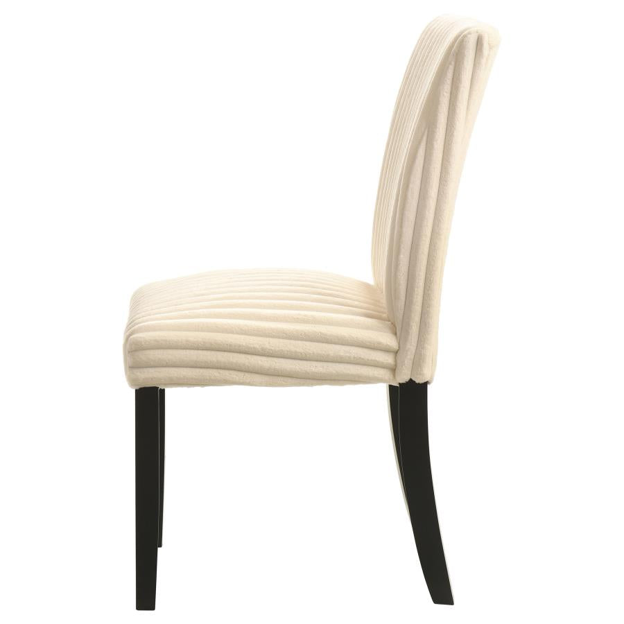 Home & Sleep Outlet - Dermott Upholstered Parson Dining Side Chair Cream (Set of 2)