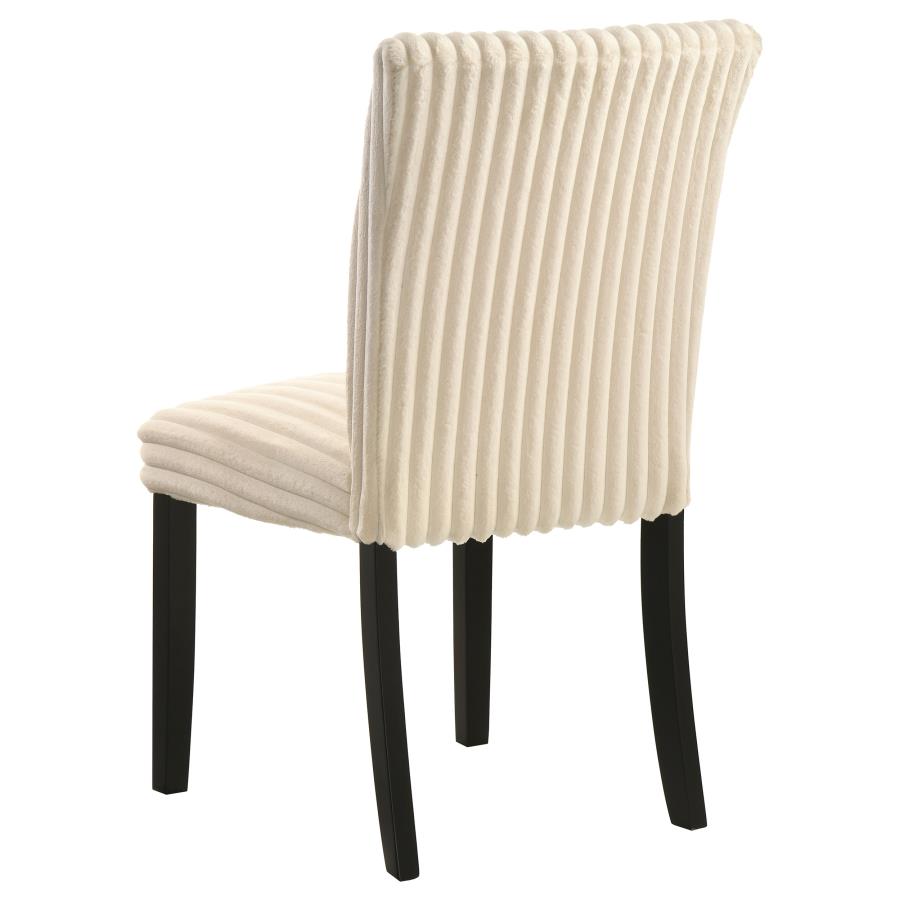 Home & Sleep Outlet - Dermott Upholstered Parson Dining Side Chair Cream (Set of 2)