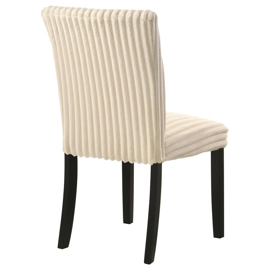 Home & Sleep Outlet - Dermott Upholstered Parson Dining Side Chair Cream (Set of 2)