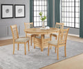 Home & Sleep Outlet - Lavon 5-piece Oval Extension Leaf Dining Set Light Oak