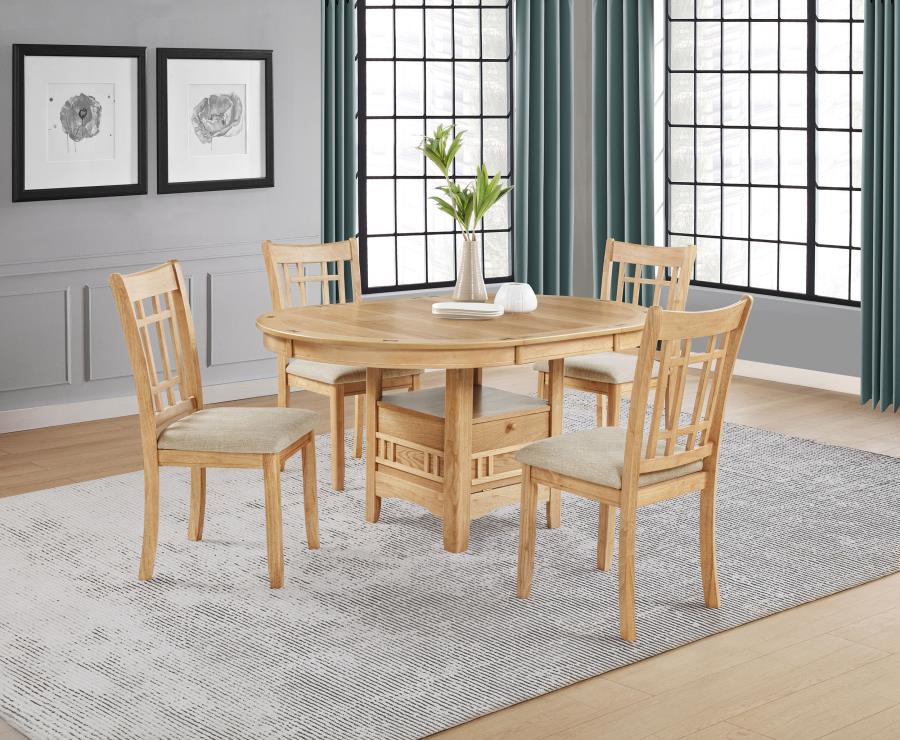 Home & Sleep Outlet - Lavon Oval 60-inch Wood Extension Leaf Dining Table Light Oak