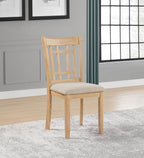 Home & Sleep Outlet - Lavon Wood Dining Side Chair Linen and Light Oak (Set of 2)