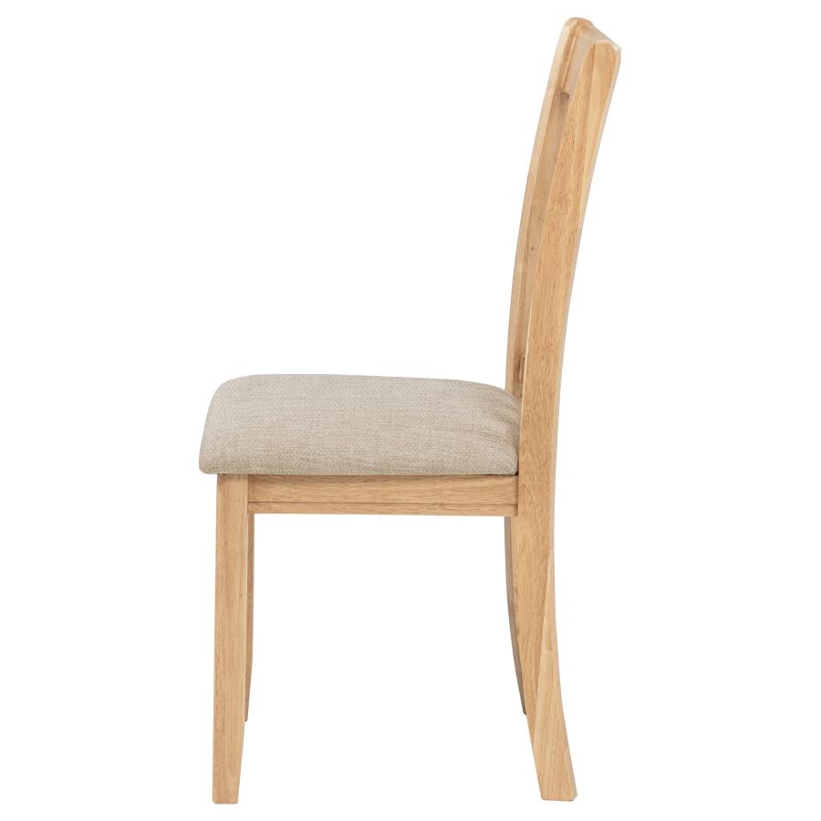 Home & Sleep Outlet - Lavon Wood Dining Side Chair Linen and Light Oak (Set of 2)