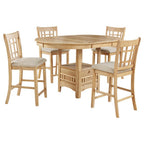 Home & Sleep Outlet - Lavon 5-piece Oval Counter Height Dining Set Light Oak