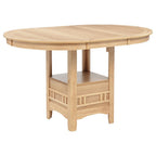 Home & Sleep Outlet - Lavon 5-piece Oval Counter Height Dining Set Light Oak