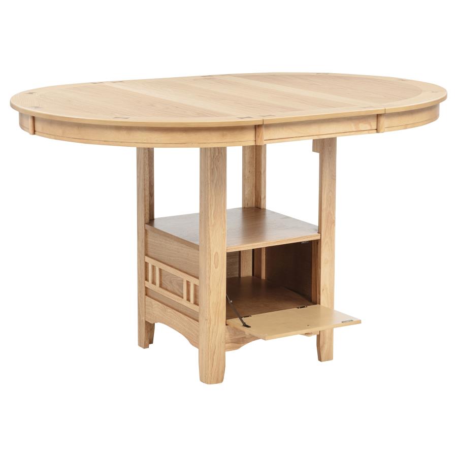 Home & Sleep Outlet - Lavon 5-piece Oval Counter Height Dining Set Light Oak