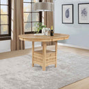 Lavon Oval 60-inch Counter Height Extension Dining Table Light Oak