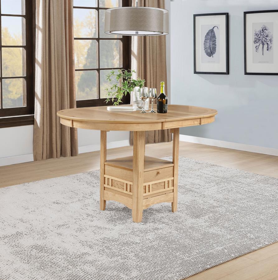 Home & Sleep Outlet - Lavon Oval 60-inch Counter Height Extension Dining Table Light Oak