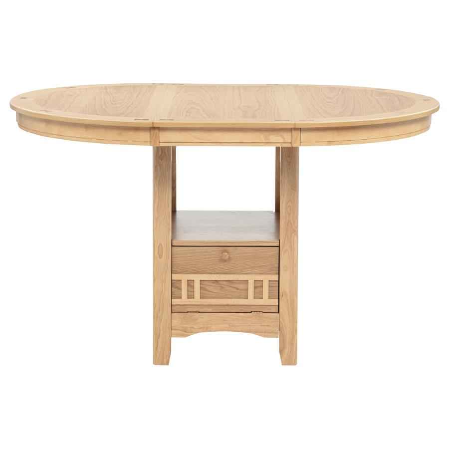 Lavon Oval 60-inch Counter Height Extension Dining Table Light Oak