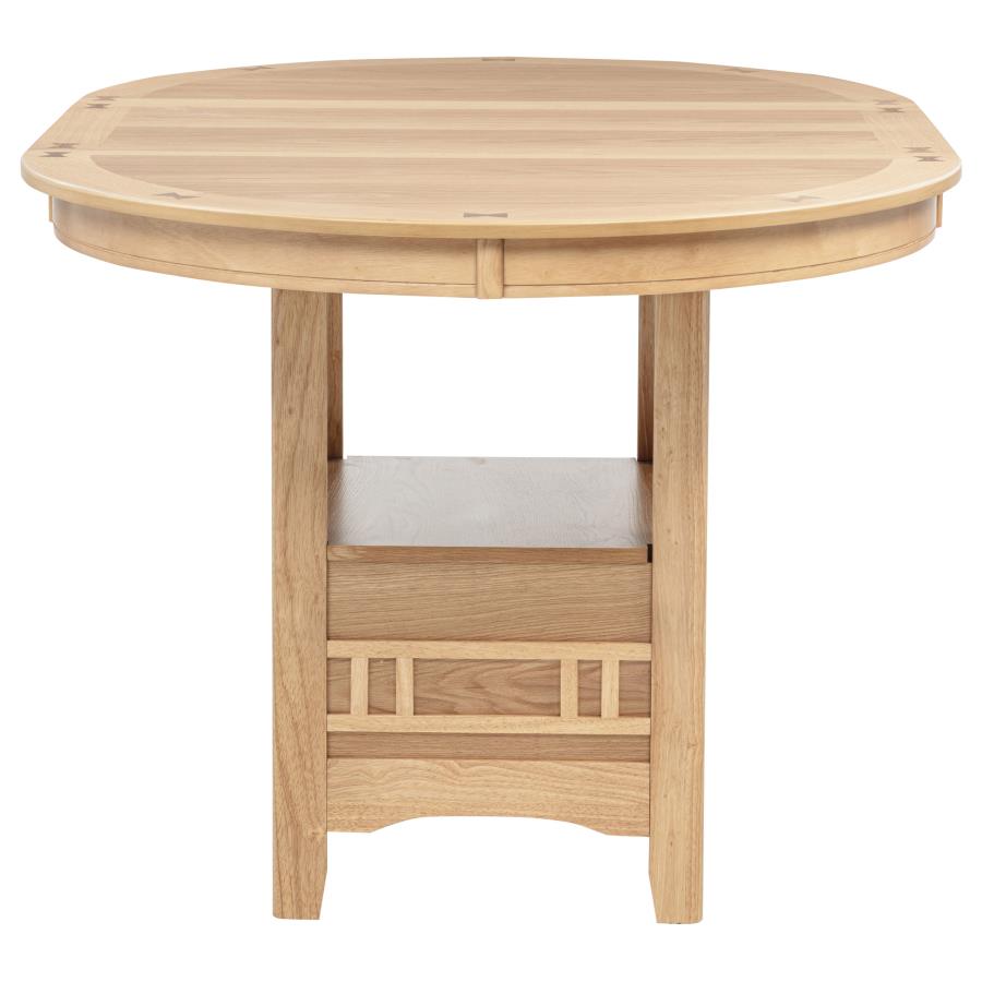 Home & Sleep Outlet - Lavon Oval 60-inch Counter Height Extension Dining Table Light Oak
