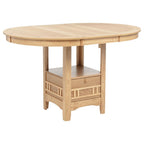Home & Sleep Outlet - Lavon Oval 60-inch Counter Height Extension Dining Table Light Oak