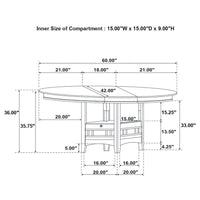Lavon Oval 60-inch Counter Height Extension Dining Table Light Oak