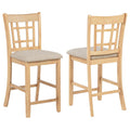 Home & Sleep Outlet - Lavon Wood Counter Height Dining Chair Linen and Light Oak (Set of 2)