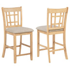 Home & Sleep Outlet - Lavon Wood Counter Height Dining Chair Linen and Light Oak (Set of 2)
