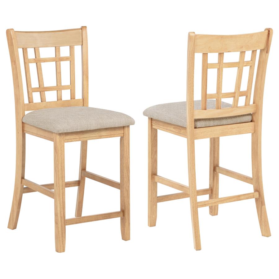 Home & Sleep Outlet - Lavon Wood Counter Height Dining Chair Linen and Light Oak (Set of 2)