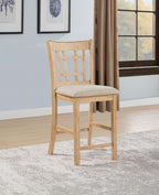 Home & Sleep Outlet - Lavon Wood Counter Height Dining Chair Linen and Light Oak (Set of 2)