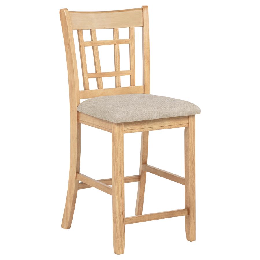 Home & Sleep Outlet - Lavon Wood Counter Height Dining Chair Linen and Light Oak (Set of 2)
