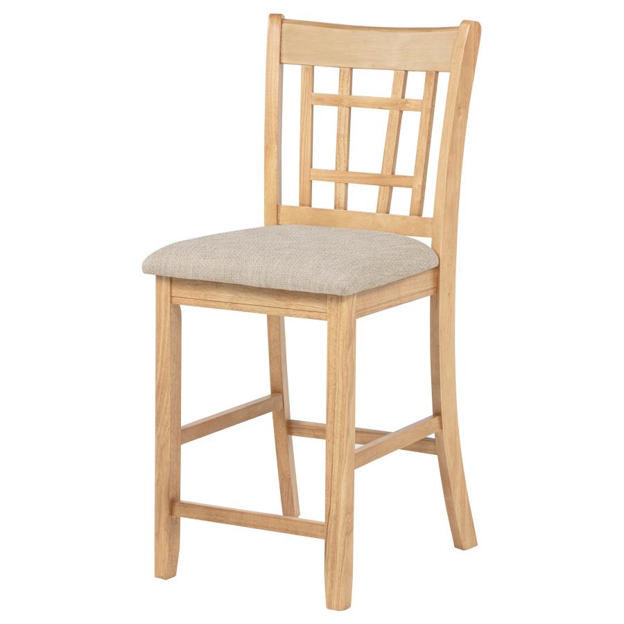 Home & Sleep Outlet - Lavon Wood Counter Height Dining Chair Linen and Light Oak (Set of 2)