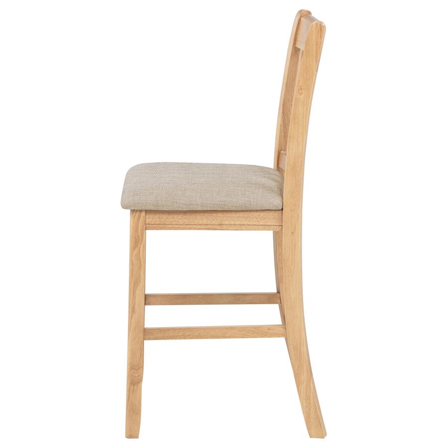 Home & Sleep Outlet - Lavon Wood Counter Height Dining Chair Linen and Light Oak (Set of 2)