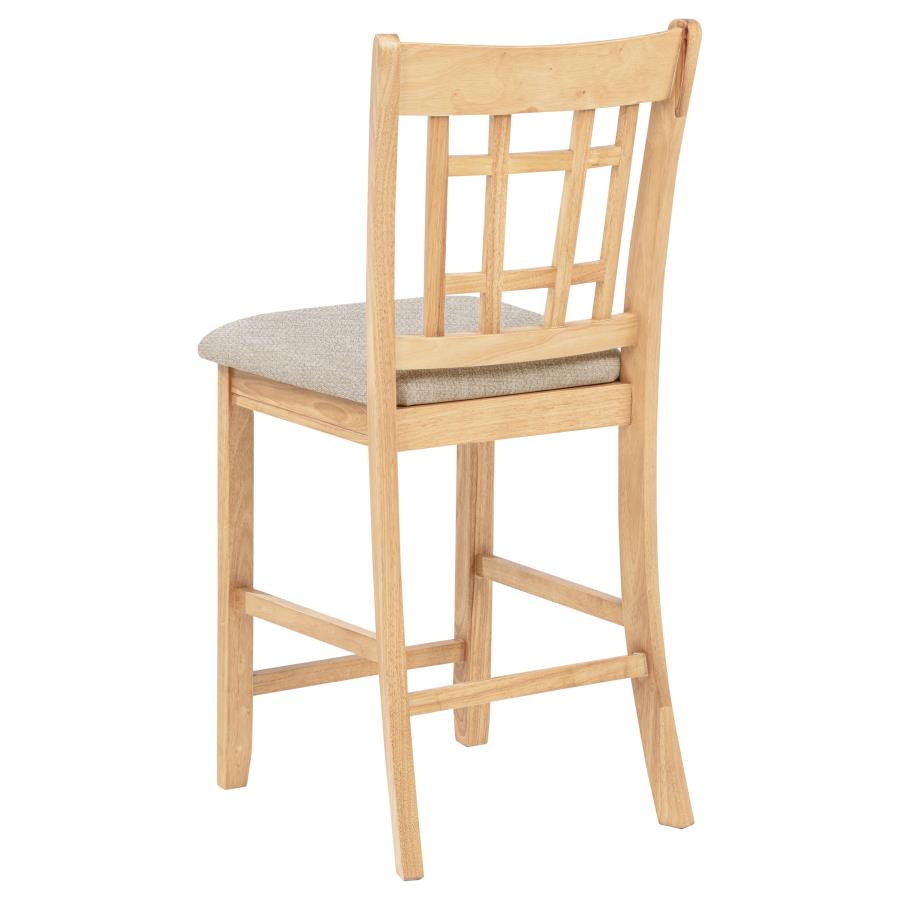 Home & Sleep Outlet - Lavon Wood Counter Height Dining Chair Linen and Light Oak (Set of 2)