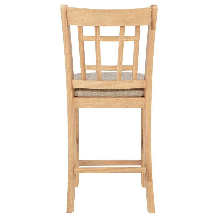 Home & Sleep Outlet - Lavon Wood Counter Height Dining Chair Linen and Light Oak (Set of 2)