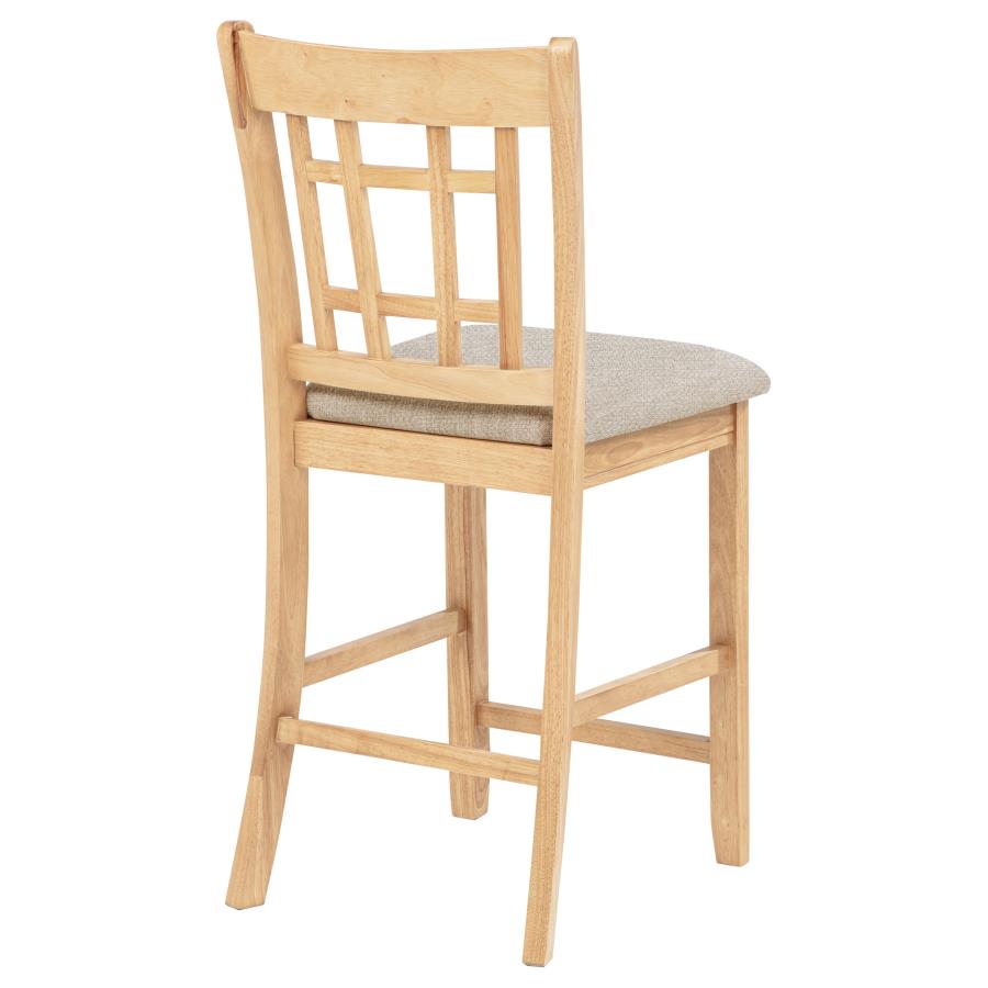 Home & Sleep Outlet - Lavon Wood Counter Height Dining Chair Linen and Light Oak (Set of 2)