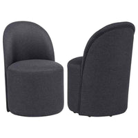 Aubrey Upholstered Barrel Dining Side Chair Charcoal (Set of 2)