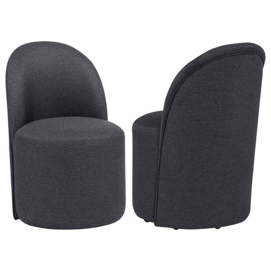 Aubrey Upholstered Barrel Dining Side Chair Charcoal (Set of 2)