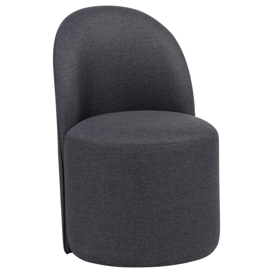Home & Sleep Outlet - Aubrey Upholstered Barrel Dining Side Chair Charcoal (Set of 2)