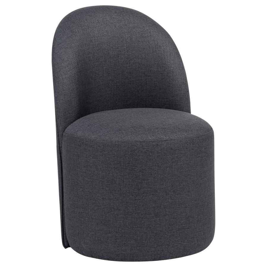 Aubrey Upholstered Barrel Dining Side Chair Charcoal (Set of 2)
