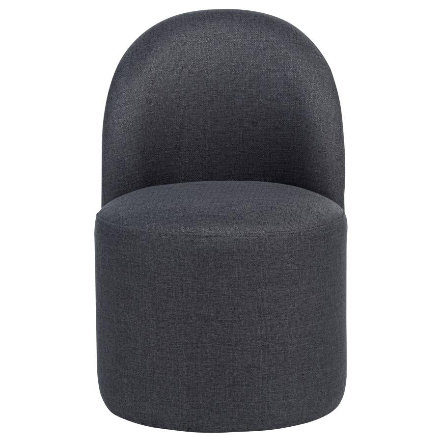 Home & Sleep Outlet - Aubrey Upholstered Barrel Dining Side Chair Charcoal (Set of 2)