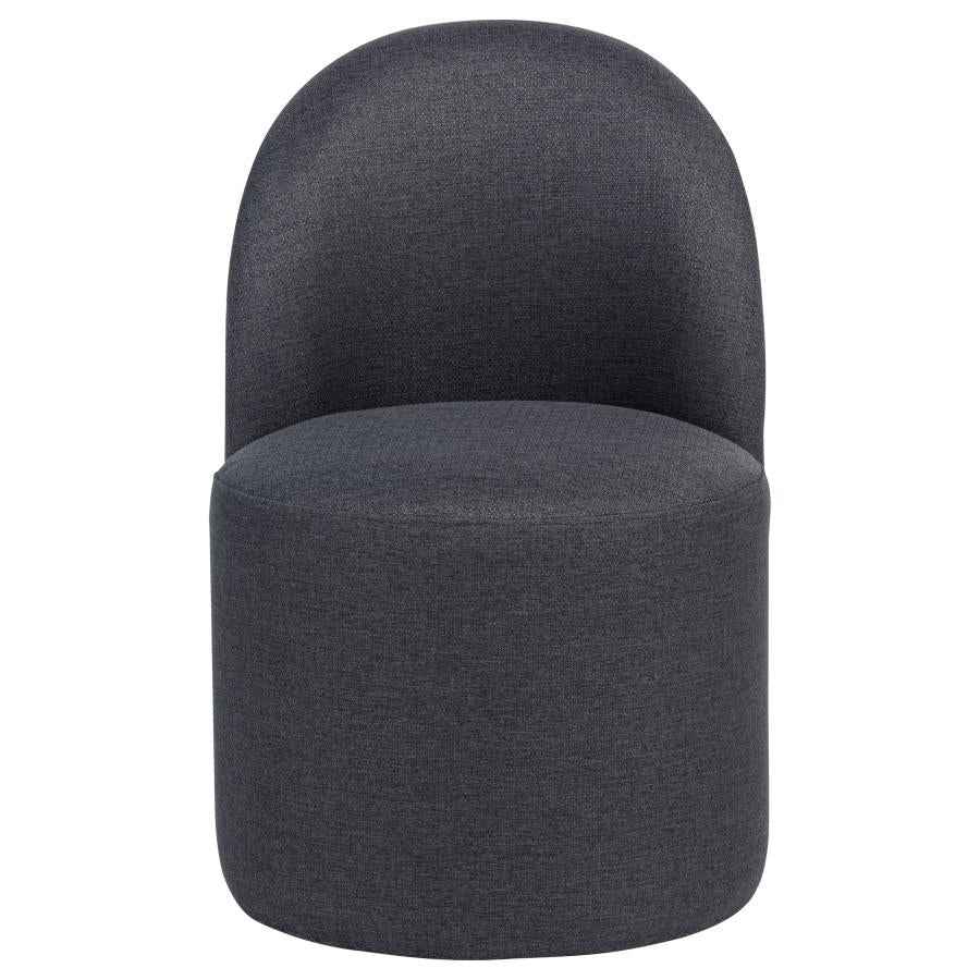 Aubrey Upholstered Barrel Dining Side Chair Charcoal (Set of 2)
