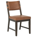 Home & Sleep Outlet - Tegan Faux Leather Upholstered Dining Side Chair Cognac (Set of 2)