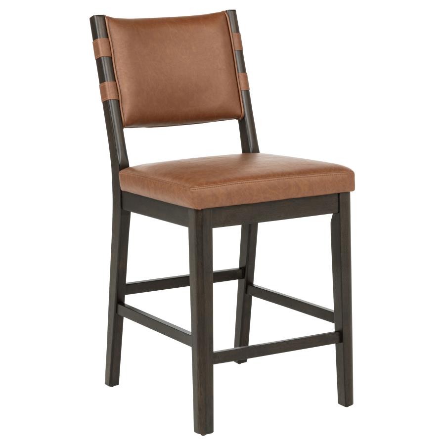 Home & Sleep Outlet - Tegan Faux Leather Upholstered Counter Height Chair Cognac (Set of 2)