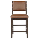 Tegan Faux Leather Upholstered Counter Height Chair Cognac (Set of 2)