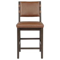 Tegan Faux Leather Upholstered Counter Height Chair Cognac (Set of 2)