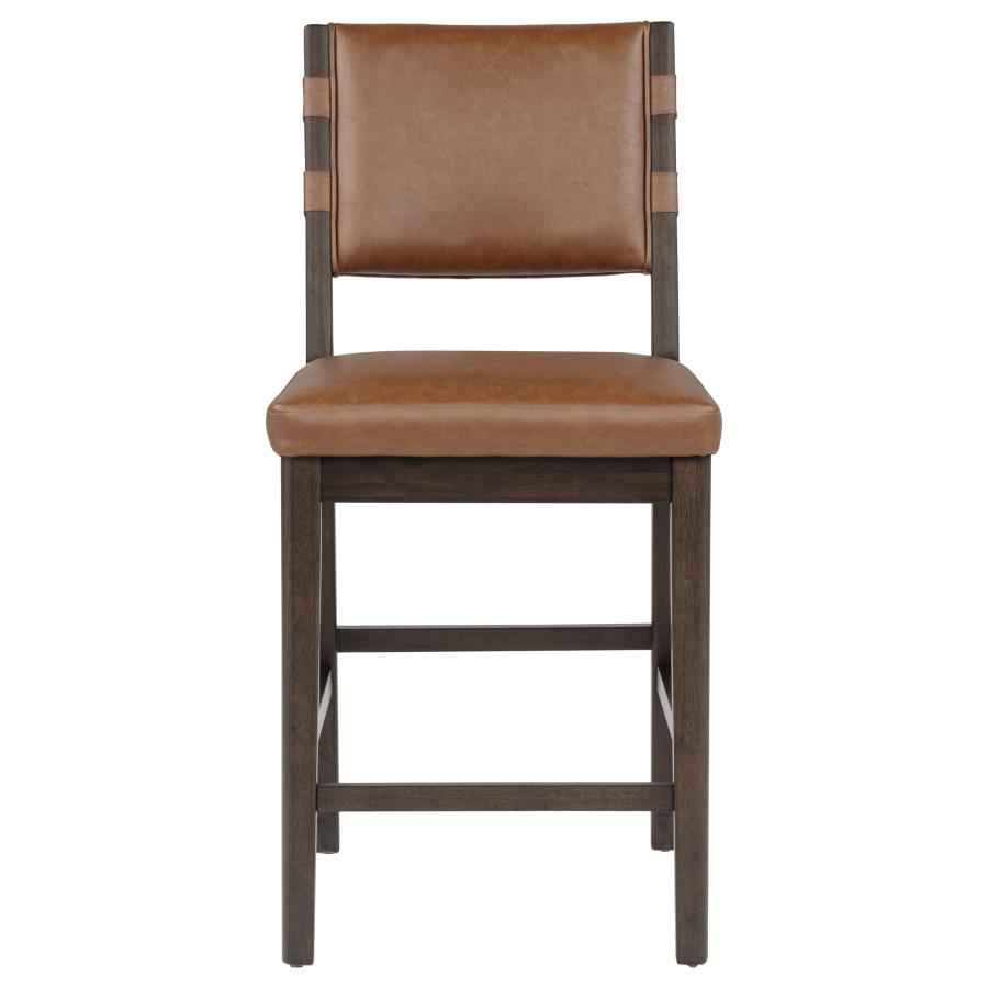 Tegan Faux Leather Upholstered Counter Height Chair Cognac (Set of 2)