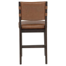 Tegan Faux Leather Upholstered Counter Height Chair Cognac (Set of 2)