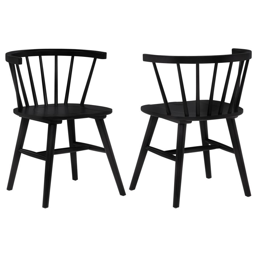 Home & Sleep Outlet - Jeffries Windsor Wood Dining Side Chair Black (Set of 2)