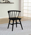 Jeffries Windsor Wood Dining Side Chair Black (Set of 2)