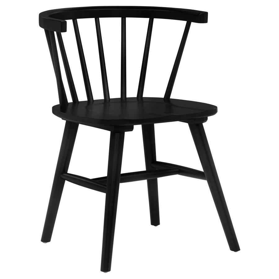Jeffries Windsor Wood Dining Side Chair Black (Set of 2)
