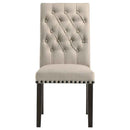 Alana Upholstered Dining Side Chair Beige Smokey Black (Set of 2)