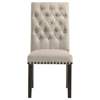 Alana Upholstered Dining Side Chair Beige Smokey Black (Set of 2)